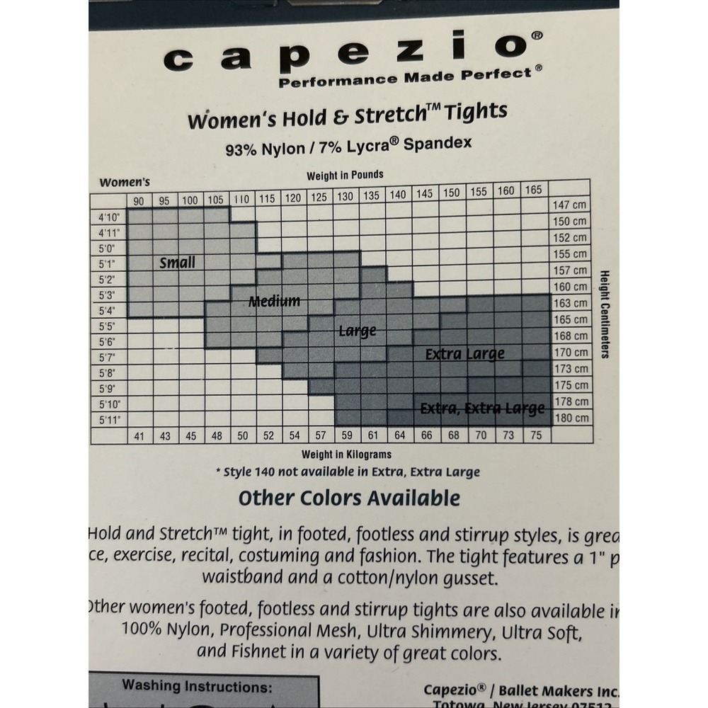 Vintage Capezio Hold And Stretch Tan Tights X-Large (4 Pair) - Picture 4 of 4